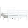 vidaXL Bed Frame without Mattress White Solid Wood Pine 120x190 cm Small Double