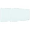 vidaXL Kitchen Backsplash 2 pcs White 100 x 60 cm Tempered Glass