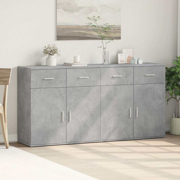 vidaXL Sideboards 2 pcs Concrete Grey 79x38x80 cm Engineered Wood