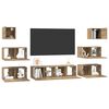 vidaXL TV Cabinet Set Wall-mounted 8 pcs Artisan Oak Engineered Wood