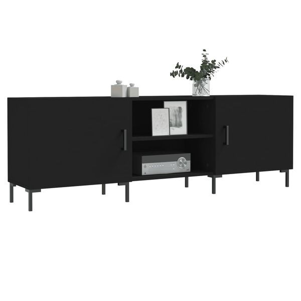 vidaXL TV Cabinet Black 150x30x50 cm Engineered Wood