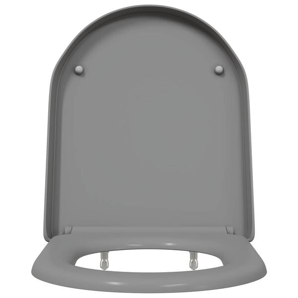 vidaXL Toilet Seat Grey 46.2 x 36 x 4.3 cm Duroplast