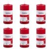 Bolsius Ribbed Pillar Scented Candles 6 pcs 120x58 mm Pomegranate