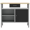 vidaXL Workbench Black and grey 100 x 55 x 85 cm Powder-coated steel