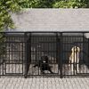 vidaXL Outdoor Dog Kennel with Roof Steel 13.14 m&sup2;