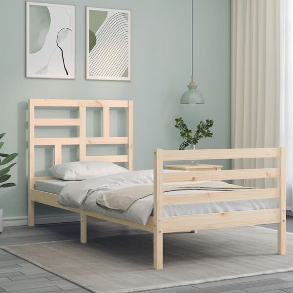 vidaXL Bed Frame without Mattress Small Single Solid Wood