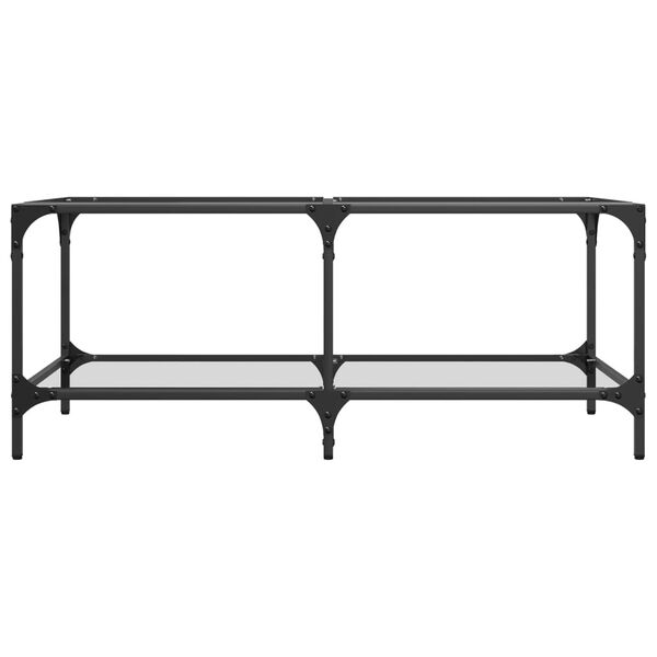vidaXL Coffee Table with Transparent Glass Top 98.5x50x40 cm Steel