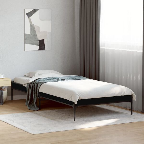 vidaXL Bed Frame without Mattress Black 75x190 cm Small Single