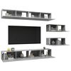 vidaXL 6 Piece TV Cabinet Set Concrete Grey Engineered Wood