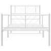 vidaXL Metal Bed Frame without Mattress with Footboard White 90x200cm