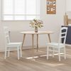 vidaXL Dining Chair 2 pcs White Solid Rubber Wood