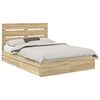 vidaXL Storage Bed with Drawer Sonoma Oak 140 x 200 cm Engineered Wood