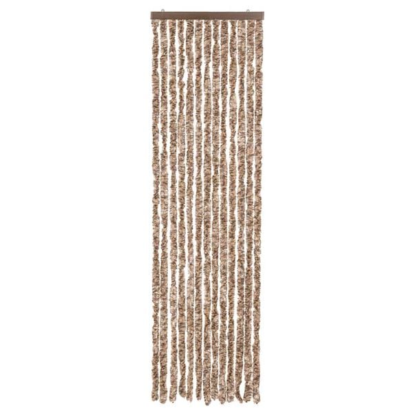 vidaXL Fly Curtain Beige and Dark Brown 56x200 cm Chenille
