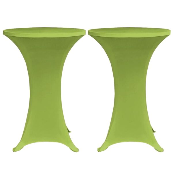 vidaXL Stretch Table Cover 2 pcs 70 cm Green
