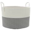 vidaXL Storage Basket Grey and White &Oslash;51x33 cm Cotton
