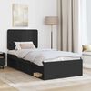 vidaXL Bed Frame with Headboard Black 90 x 190 cm Solid Pine Wood