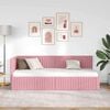 vidaXL Corner Bed Frame with Headboard Pink 80 cm x 200 cm Velvet