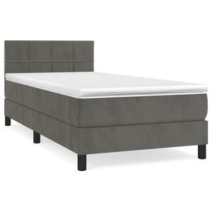vidaXL Box Spring Bed with Mattress Dark Grey 80x200 cm Velvet