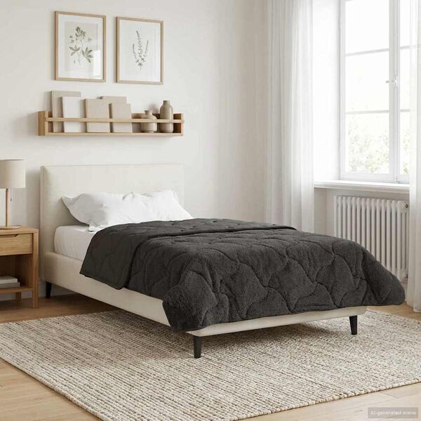 vidaXL Summer Duvet Quilted Anthracite 155 x 200 cm