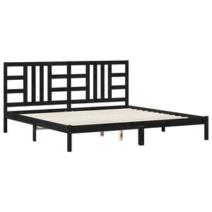 vidaXL Bed Frame without Mattress Black 200x200 cm Solid Wood