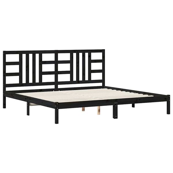 vidaXL Bed Frame without Mattress Black 200x200 cm Solid Wood