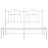 vidaXL Metal Bed Frame without Mattress with Headboard White 135x190cm