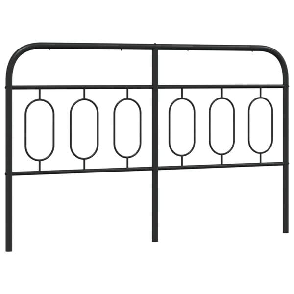 vidaXL Metal Replace Headboard Black 137 cm