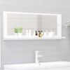 vidaXL Bathroom Mirror High Gloss White 100x10.5x37 cm Engineered Wood