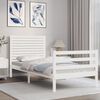 vidaXL Bed Frame without Mattress White Single Solid Wood