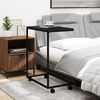vidaXL Side Table with Wheels Black 55x35x70 cm Engineered Wood