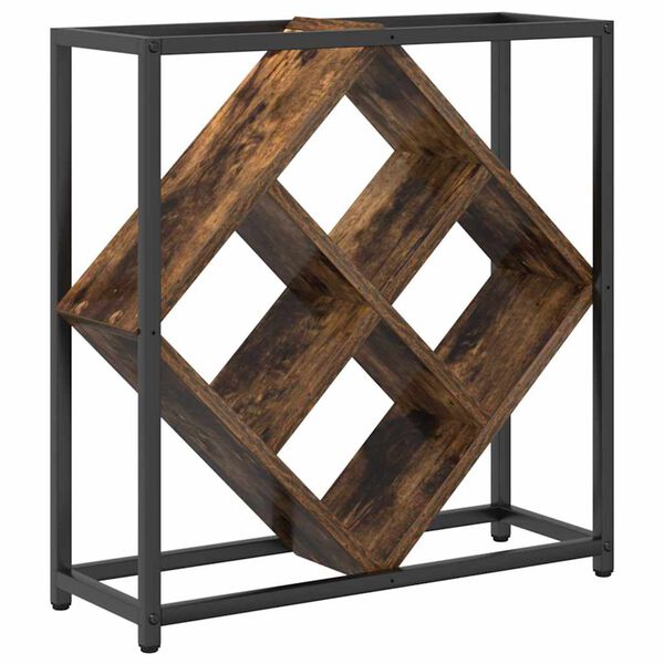 vidaXL Wine Rack Smoked Oak 51 x 18 x 52.5 cm Engineered Wood