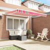 vidaXL Retractable Awning Manual Red and White 300 x 250 cm