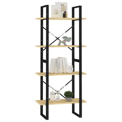 vidaXL 4-Tier Book Cabinet 60x30x140 cm Solid Pine Wood