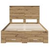 vidaXL Bed Frame with Drawer Artisan Oak 120 x 190 cm Engineered Wood