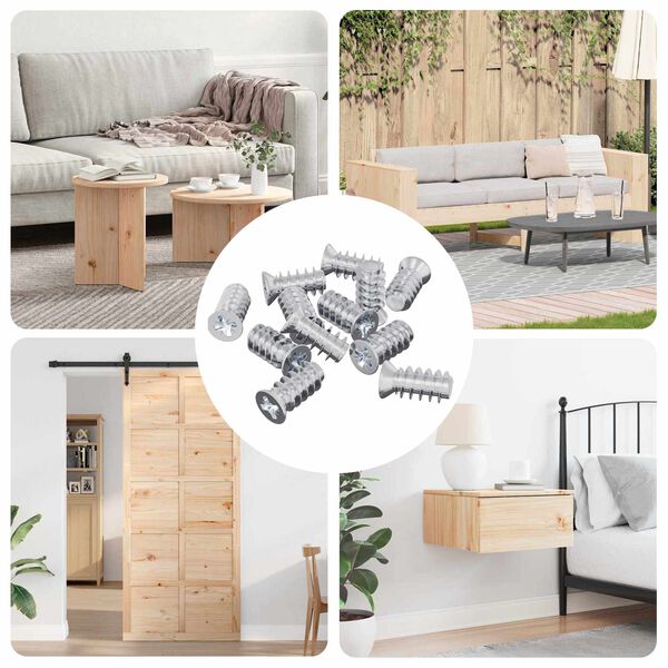 vidaXL Screw 12 pcs Silver M6 x 12 mm Iron