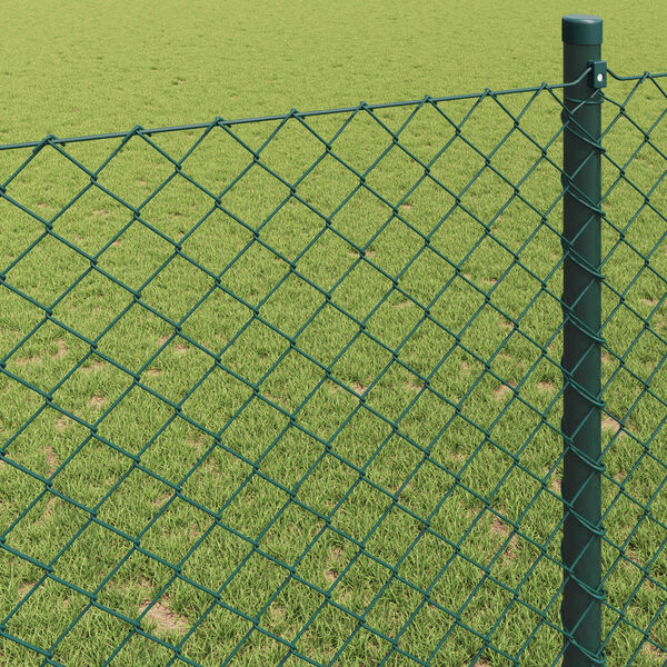 vidaXL Chain Link Fence Green 25 x 0.6 m Steel