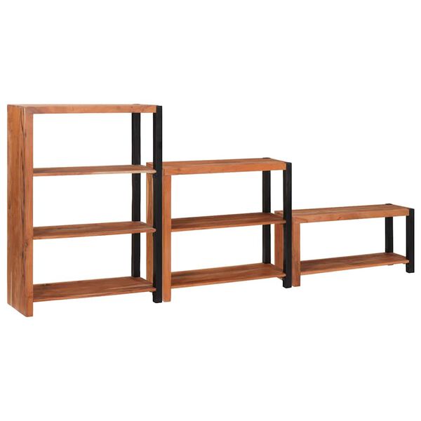 vidaXL Bookshelf 3 pcs Brown 80 x 30 x 110 cm Solid Acacia Wood