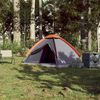 vidaXL Camping Tent Dome 2-Person Grey and Orange Waterproof