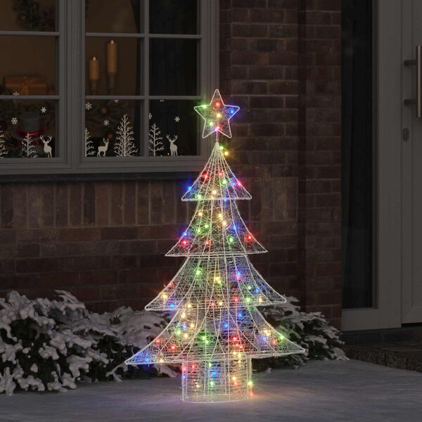 vidaXL Christmas Tree with 100 LEDs Multicolour 120 cm Acrylic