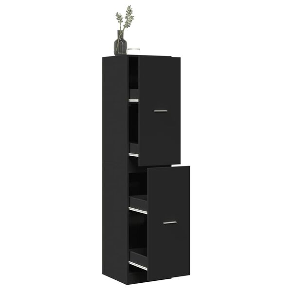 vidaXL Apothecary Cabinet Black 40x41x174.5 cm Engineered Wood