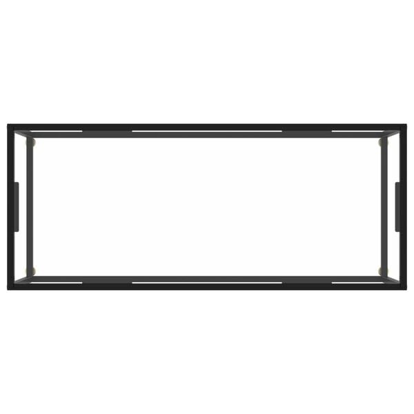 vidaXL Coffee Table Black with Tempered Glass 120x60x35 cm