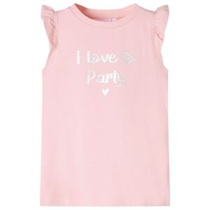 vidaXL Kids' T-shirt with Ruffle Sleeves Light Pink 104