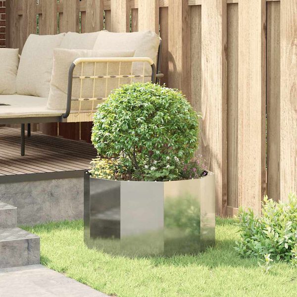 vidaXL Planter Silver 60 x 60 x 35 cm Galvanised Steel