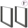 vidaXL Dining Table Legs U-Shaped 2 pcs Anthracite 100x(72-73) cm Steel