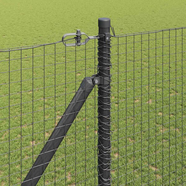 vidaXL Fence Post Grey 10 x 1.6 m (25 x 25 mm mesh) Steel and PVC