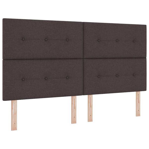 vidaXL Headboard Height Adjustable Manual Dark brown 180 cm Fabric