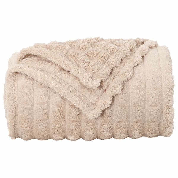 vidaXL Throw Blanket Beige 270 x 240 cm Fleece