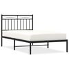 vidaXL Metal Bed Frame without Mattress with Headboard Black 100x190cm