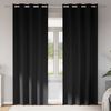 vidaXL Blackout Curtains with Rings 2 pcs Black 225 x 140 cm Polyester
