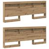 vidaXL Storage Headboard with Shelf Artisan Oak 180 cm Engineered Wood